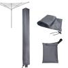 ZXINGCHI Clothes Drying Rack Cover Umbrella Washing Line Cover 600D Hard-Wearing Oxford Fabric UV Resistant Waterproof Windproof Drying Rack Covers Cover for All Rotary Dryer Washing Lines(Gray,65x6x6 view 1