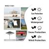 ZXINGCHI Clothes Drying Rack Cover Umbrella Washing Line Cover 600D Hard-Wearing Oxford Fabric UV Resistant Waterproof Windproof Drying Rack Covers Cover for All Rotary Dryer Washing Lines(Gray,65x6x6 view 4