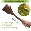 13.5" Walnut Wood Spatula, Large Wooden Spatula for Cooking, Long Handle Flat Spatula, Non-Stick Wooden Scraper, Turner for Frying, Flipping & Scraping-Great for Big Frying Pan view 2