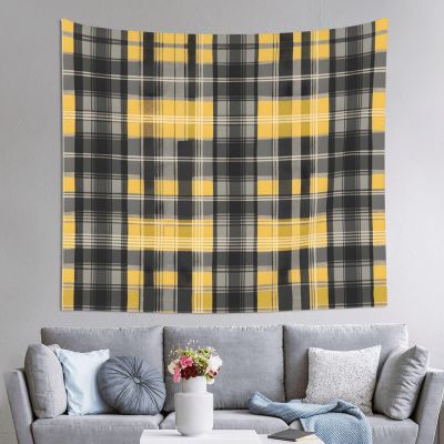 WZYWHJ Yellow Gray Black Plaid Pattern Indoor Decor Tapestry 60x51 in : Soft, Quality and lightweight Suitable for wall hanging tapestries