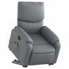 vidaXL Electric Massage Recliner Chair-Gray Faux Leather Power Lift-Assist Vibrating Armchair for Living Room/Seniors view 1