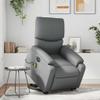 vidaXL Electric Massage Recliner Chair-Gray Faux Leather Power Lift-Assist Vibrating Armchair for Living Room/Seniors view 2