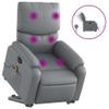 vidaXL Electric Massage Recliner Chair-Gray Faux Leather Power Lift-Assist Vibrating Armchair for Living Room/Seniors view 3