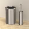 Gatco Modern Round Waste Basket and Toilet Brush Set, Satin Nickel- Stainless Steel Trash Can with Removable Lid, Leakproof, 3 Gallon Capacity for Bathroom, Bedroom, Kitchen, or Office view 2