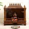 HomeLoft Basics Blackperlcrafts by wooden hindu Temple,Indian big Pooja Mandir, home temple,Carved wooden temple,Indian temple for home,Temple mandir,Mandapam Chowki, 33 inch, Brown view 2