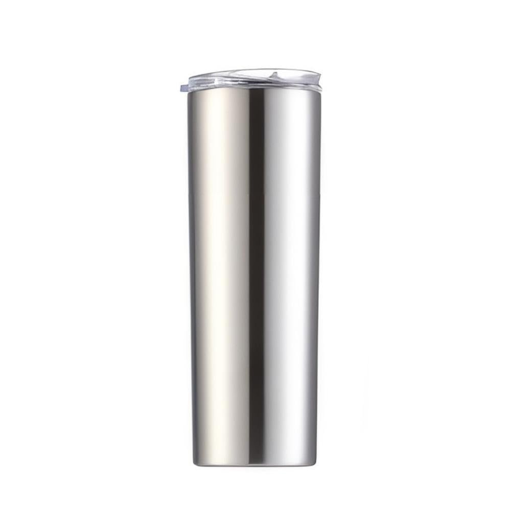 20 oz skinny tumbler with lid,Stainless steel straight cup, Stainless steel skinny tumbler, Hot sublimation coating stainless steel cup, Car straight cup, Straw water cup,Insulated tumbler (Silver)