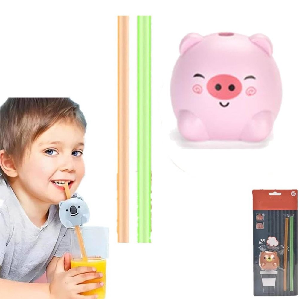 A Straw That Makes Surprising Sounds, with 9Sound Effects, with Random Fun Sound Effects of Cute Animal-Shaped Musical Straws,Special Vocal Talking Singing Straws for Kids, Reusable Straws