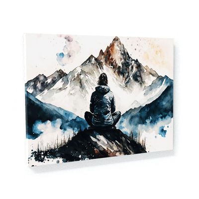 Sense Canvas Meditation Strength Resilience 9 Canvas Art - Home Decor Wall Art Print Poster Painting Small 16x12 / 1.5"