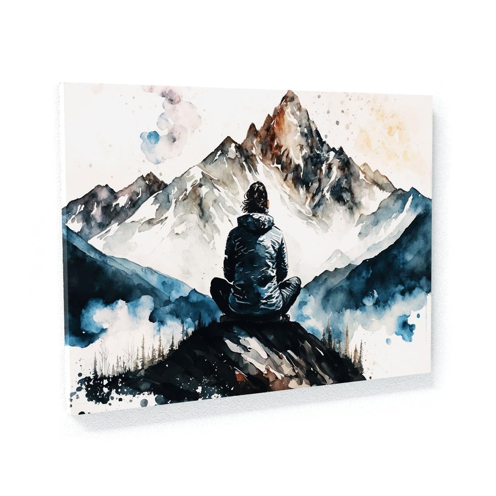 Sense Canvas Meditation Strength Resilience 9 Canvas Art - Home Decor Wall Art Print Poster Painting Small 16x12 / 1.5"