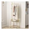 HomeLoft Basics Coat Rack Coat Rack, Coat Stand, Clothes Rack With 2-Tier Storage Shelf For Shoes And Baskets, Metal Frame, Space-saving, Ideal For Bedroom, Entryway, Office And More, 50*33*188cm, Gold view 1