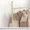 HomeLoft Basics Coat Rack Coat Rack, Coat Stand, Clothes Rack With 2-Tier Storage Shelf For Shoes And Baskets, Metal Frame, Space-saving, Ideal For Bedroom, Entryway, Office And More, 50*33*188cm, Gold view 2