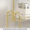HomeLoft Basics Coat Rack Coat Rack, Coat Stand, Clothes Rack With 2-Tier Storage Shelf For Shoes And Baskets, Metal Frame, Space-saving, Ideal For Bedroom, Entryway, Office And More, 50*33*188cm, Gold view 3