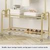 HomeLoft Basics Coat Rack Coat Rack, Coat Stand, Clothes Rack With 2-Tier Storage Shelf For Shoes And Baskets, Metal Frame, Space-saving, Ideal For Bedroom, Entryway, Office And More, 50*33*188cm, Gold view 4