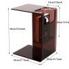 Coffee Table Acrylic Side Table, Transparent Small Side Table with Storage Basket, Acrylic End Table Clear Nightstand and Stool for Living Room Bedroom Office Kitchen Serving Snack Eating Living Room view 2