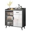 JOYNOW Bufetera Modern Slate Sideboard Glass Door Storage Cabinet Solid Wood Entrance Cabinet Suitable for Cafes, Restaurants and Kitchens Aparadores Para Comedor(A), 68*32*95cm view 1