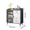 JOYNOW Bufetera Modern Slate Sideboard Glass Door Storage Cabinet Solid Wood Entrance Cabinet Suitable for Cafes, Restaurants and Kitchens Aparadores Para Comedor(A), 68*32*95cm view 2