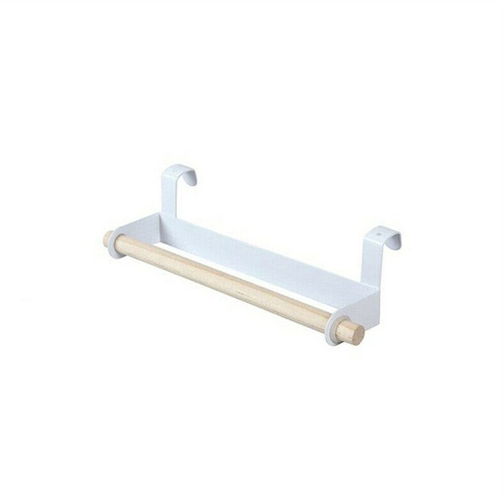 Kitchen Roll Holder Paper Towel Holder Under Cabinet, Wooden Tissue Hanger Accessories Over Door Cabinet Paper Roll Rack Towel Holder Home Organizer Tools Kitchen Paper Roll Holder(B)