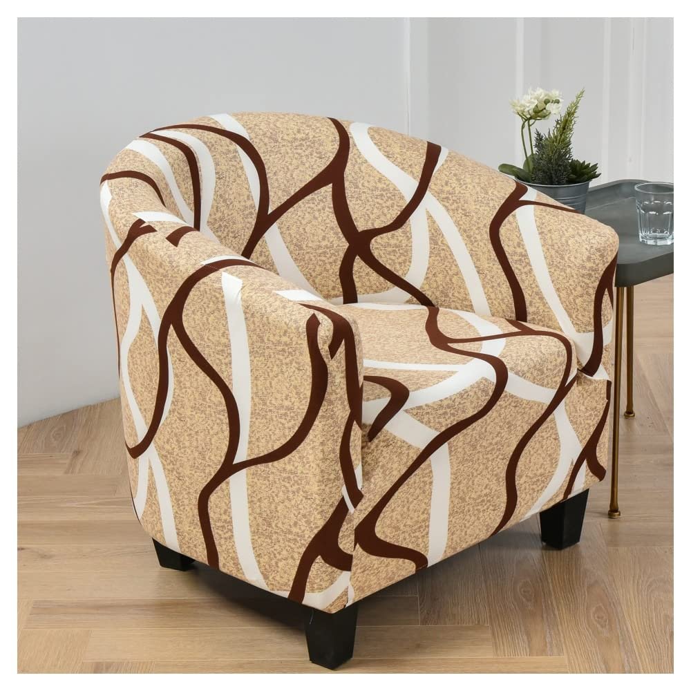 ZYANLING Armchair Slipcovers Stretch Club Chair Cover One Piece, Accent Tub Armchair Slipcover with Elastic Bottom, Barrel Chair Cover Furniture Protector for Living Room, Machine Washable