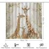 TOWINSFB 4Pcs Playful Garden Giraffe Shower Curtain Set with Toilet Lid Cover Non-Slip Rugs for Bathroom, African Animal Floral Shower Curtain Bathroom Sets with Hooks, 72x72 Inch view 2