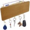 Key Holder Mail, Wall Mounted Mail Organizer and Key Hanger with 5 Hooks & Tray Wooden Wall Key Rack Space Saving Key Holder Easy to Install Key Mail Holder for Entryway Door Kitchen Hallway Foyer view 1