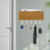 Key Holder Mail, Wall Mounted Mail Organizer and Key Hanger with 5 Hooks & Tray Wooden Wall Key Rack Space Saving Key Holder Easy to Install Key Mail Holder for Entryway Door Kitchen Hallway Foyer view 4