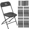 VISTACASA 50 Pack Black Plastic Folding Chair, Indoor Outdoor Portable Stackable Commercial Seat with Steel Frame 350lb. Capacity for Events Office Wedding Party Picnic Kitchen Dining view 1