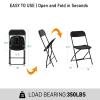 VISTACASA 50 Pack Black Plastic Folding Chair, Indoor Outdoor Portable Stackable Commercial Seat with Steel Frame 350lb. Capacity for Events Office Wedding Party Picnic Kitchen Dining view 3