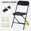 VISTACASA 50 Pack Black Plastic Folding Chair, Indoor Outdoor Portable Stackable Commercial Seat with Steel Frame 350lb. Capacity for Events Office Wedding Party Picnic Kitchen Dining view 4