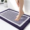 OLANLY Bathroom Rugs 24x16, Extra Soft and Absorbent Microfiber Bath Mat, Non-Slip, Machine Washable, Quick Dry Shaggy Bath Carpet, Suitable for Bathroom Floor, Tub, Shower (Small, Purple) view 1
