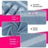 CASA COPENHAGEN Solitaire Mix 6 Pieces Towel Set- Grey Violet + Dusty Blue, 600 GSM 2Bath Towel 2Hand Towel 2Washcloth, Designed in Denmark Made of Soft Egyptian Cotton for Bathroom, Kitchen & Shower view 2