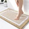 OLANLY Bathroom Rugs 24x16, Extra Soft and Absorbent Microfiber Bath Mat, Non-Slip, Machine Washable, Quick Dry Shaggy Bath Carpet, Suitable for Bathroom Floor, Tub, Shower (Small, Light Beige) view 1