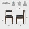 Lexicon Kitchen & Dining Room Chairs, Dining Chairs Set of 2, Leather Upholstered Dining Chairs, Solid Rubber Wood Armless Dining Chairs, Curved Backrest Modern Dining Chair, Easy Assembly, Cherry view 3