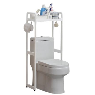 Yclty Over The Toilet Storage Shelf, Bathroom Space Saver Rack Includes 2-Hooks, Freestanding Bathroom Organizer Above Toilet for Laundry, Restroom, Easy to Assemble(48.5x26x113cm)