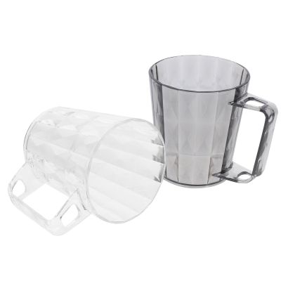 HOLIDYOYO 2pcs Portable Rounded Toothbrush Cups Lightweight Bathroom Mouthwash Holder Stylish Travel-Friendly Mugs for Daily Oral Care White Grey