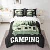 Erosebridal 7Pcs Comforter Set King Size, Happy Camping Comforter Sets Bed in a Bag with Flat Sheet and Fitted Sheet for Kids and Adults, Rv Camper Bedding Set with Pillowcases & Throw Pillow Covers view 2