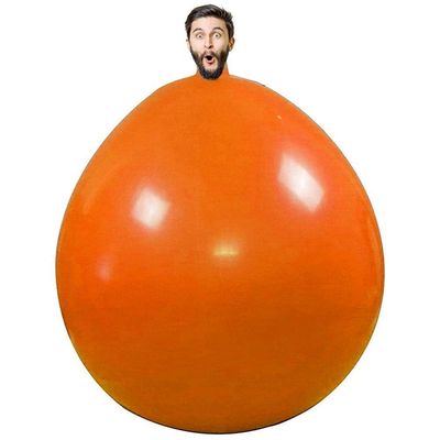 72 Inch Giant Human Shaped Balloon for Weddings, Birthdays, and Events - Thick Latex Balloon Garland for Baby Showers, Wedding Photography, Party Decorations (Orange)