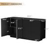 Anbuy Buffet Cabinet with LED Lights Sideboard with Storage Coffee Bar with Charging Station Buffet Cabinet with High Gloss Doors for Kitchen, Bedroom, Living Room (Black LED) view 2