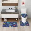 TPHIHPT 4PCS Cartoon Robot Curtain Sets with Non-Slip Rug, U Shape and Toilet Lid Cover Mat, Funny Science Kids Home Bathroom Accessory Sets Decor with 12 Hooks, 72 x 72 Inch view 4