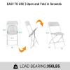 VISTACASA 20 Pack White Plastic Folding Chair, Indoor Outdoor Portable Stackable Commercial Seat with Steel Frame 350lb. Capacity for Events Office Wedding Party Picnic Kitchen Dining view 3