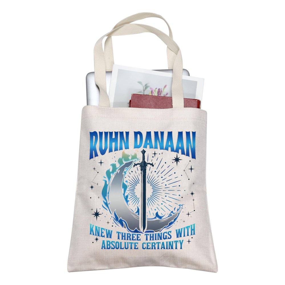 BLUPARK S-J M Gift Crescent City Tote Bag Crescent City Merch CC Book Lover Gift S-J M Fans Shopping Bag L Crescent City Tote Bag (Ruhn, Danaan Tote)