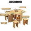 SUZEPER Folding Dining Table and Chair Set, Mobile Telescopic Dinner Tables and Chair with Storage,Multifunctional Table and Chair 5 Set with Wheels for Small Space Tables and Chair Set view 2
