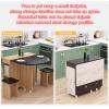 SUZEPER Folding Dining Table and Chair Set, Mobile Telescopic Dinner Tables and Chair with Storage,Multifunctional Table and Chair 5 Set with Wheels for Small Space Tables and Chair Set view 4