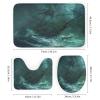 TOWINSFB 4Pcs Rain Sailboat Ocean Shower Curtain Set with Toilet Lid Cover Non-Slip Rugs for Bathroom, Ancient Pirate Ship Wave Shower Curtain Bathroom Sets with Hooks, 72x72 Inch view 3
