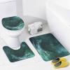 TOWINSFB 4Pcs Rain Sailboat Ocean Shower Curtain Set with Toilet Lid Cover Non-Slip Rugs for Bathroom, Ancient Pirate Ship Wave Shower Curtain Bathroom Sets with Hooks, 72x72 Inch view 4