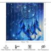 TOWINSFB 4Pcs Blue Dream Catcher Shower Curtain Set with Toilet Lid Cover Non-Slip Rugs for Bathroom, Fantasy Feather Abstract Shower Curtain Bathroom Sets with Hooks, 72x72 Inch view 2