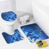 TOWINSFB 4Pcs Blue Dream Catcher Shower Curtain Set with Toilet Lid Cover Non-Slip Rugs for Bathroom, Fantasy Feather Abstract Shower Curtain Bathroom Sets with Hooks, 72x72 Inch view 4
