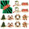 24 Pcs Christmas Napkin Rings Holiday Napkin Holders Rings for Cloth Napkins Christmas Table Dinner Home Decorations (6 Style) view 1