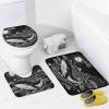 TOWINSFB 4Pcs Black White Whale Shower Curtain Set with Toilet Lid Cover Non-Slip Rugs for Bathroom, Retro Sun Moon Star Animal Shower Curtain Bathroom Sets with Hooks, 72x72 Inch view 4