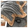 YUSIWOAL Grey Winter Soft Plush Velvet Fleece Warm Thick Bedding Set 3D Carved Duvet Cover Bed Comforter Cover Set Bed Sheet Pillowcases,Bedding Duvet Cover Set(B,FLAT BED SHEET-QUEEN 4PCS) view 4