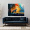 Sense Canvas Wolf Scene 82 Canvas Art - Home Decor Wall Art Print Poster Painting Small 16x12 / 1.5" view 2
